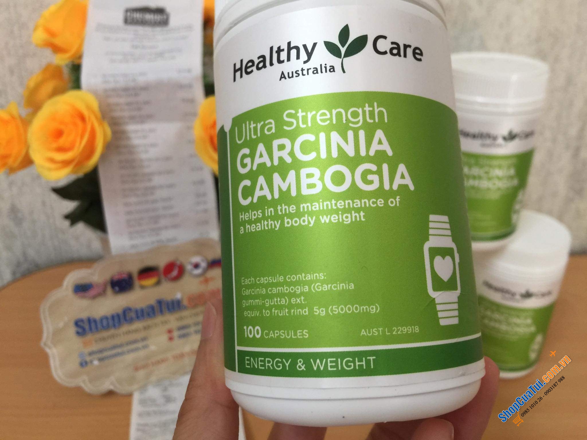 Viên uống giảm cân Healthy Care Garcinia Cambogia Ultra Strength 5000 100 Cápules ( mẫu mới)
