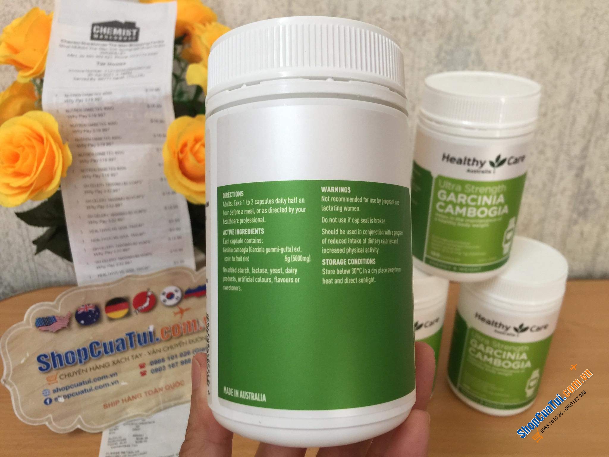 Viên uống giảm cân Healthy Care Garcinia Cambogia Ultra Strength 5000 100 Cápules ( mẫu mới)