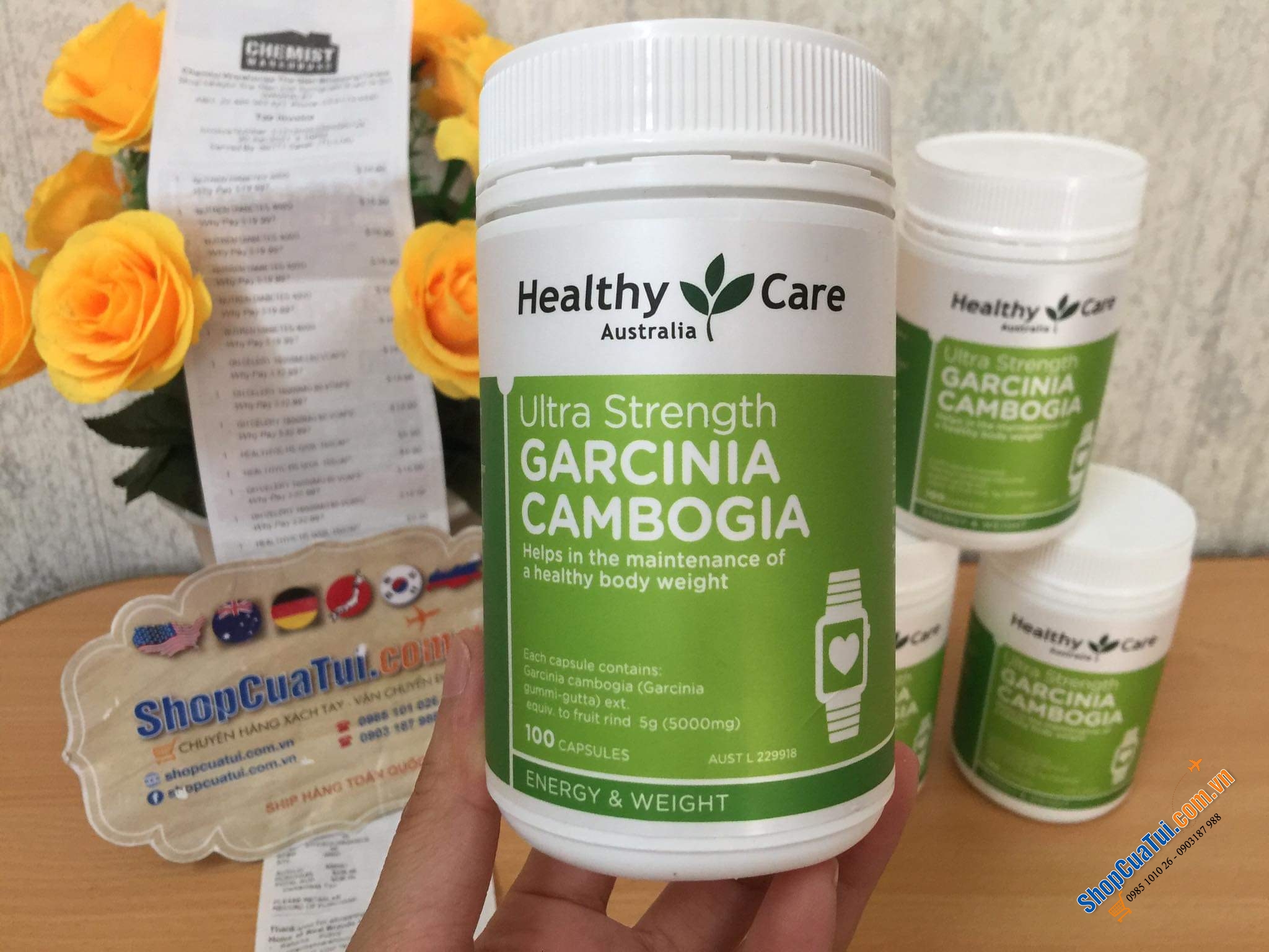Viên uống giảm cân Healthy Care Garcinia Cambogia Ultra Strength 5000 100 Cápules ( mẫu mới)