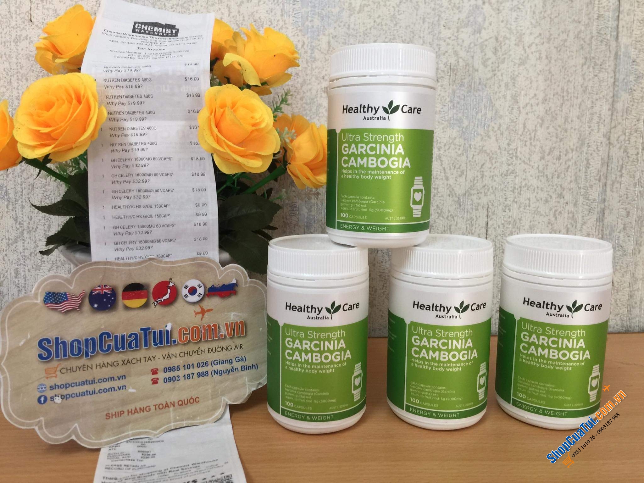 Viên uống giảm cân Healthy Care Garcinia Cambogia Ultra Strength 5000 100 Cápules ( mẫu mới)
