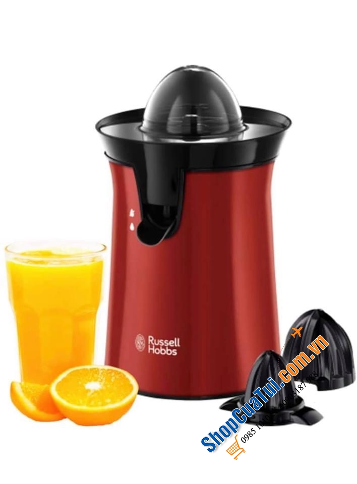 Máy ép cam Russell Hobbs 22760-56 gây ấn tượng bởi vẻ ngoài thép sơn tĩnh điện màu đỏ chất lượng cao.