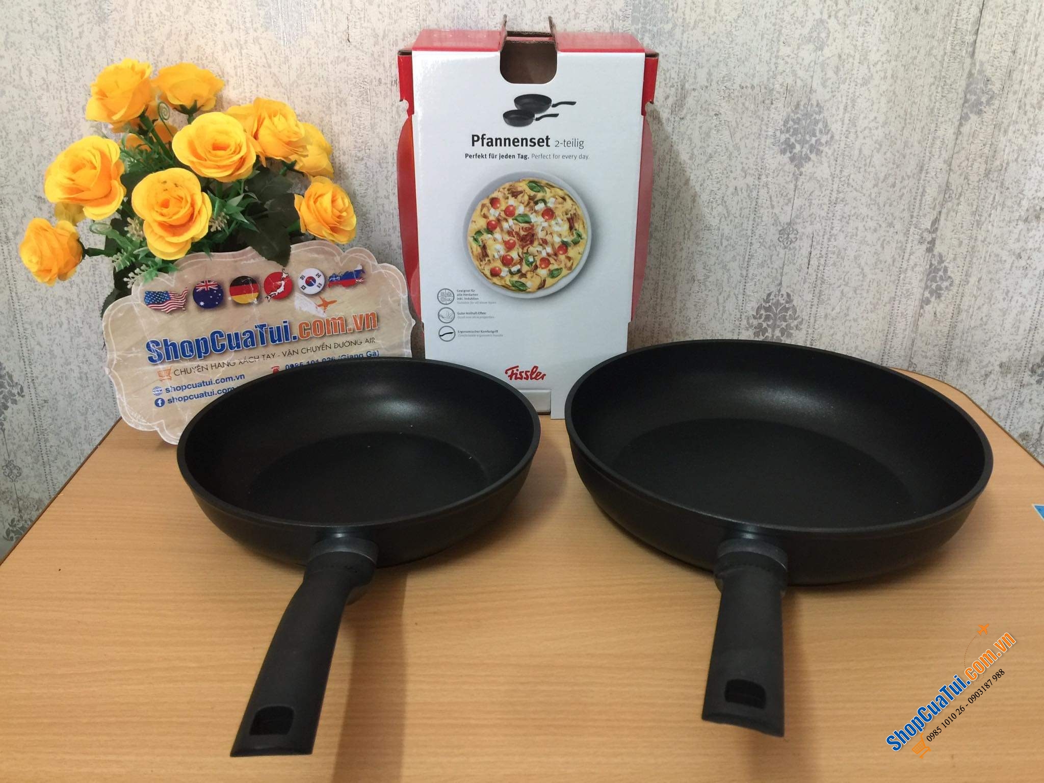 Set đôi Chảo rán Fissler Cenit Induktion 24 cm + 28 cm - Made in Italy