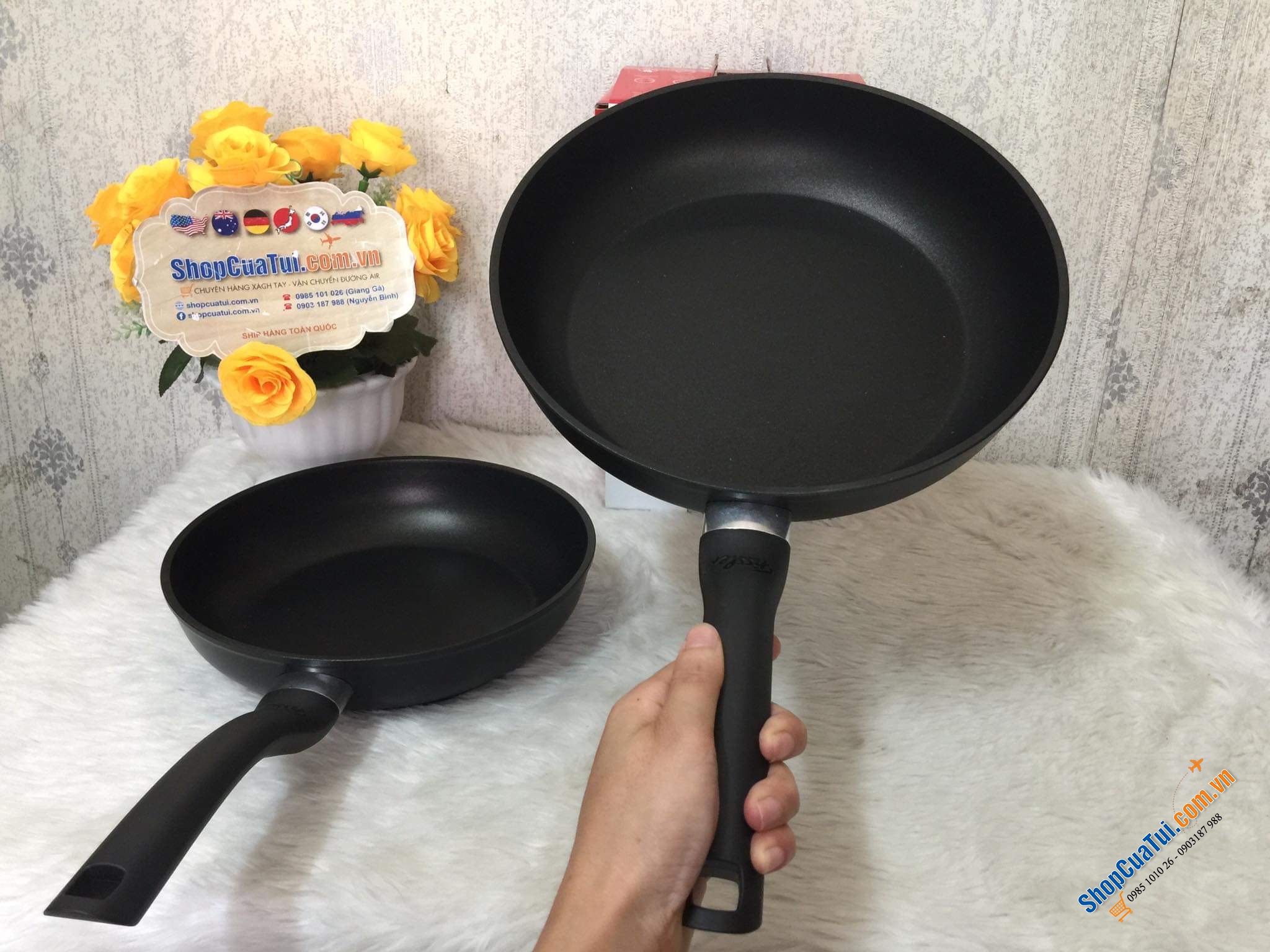 Set đôi Chảo rán Fissler Cenit Induktion 24 cm + 28 cm - Made in Italy