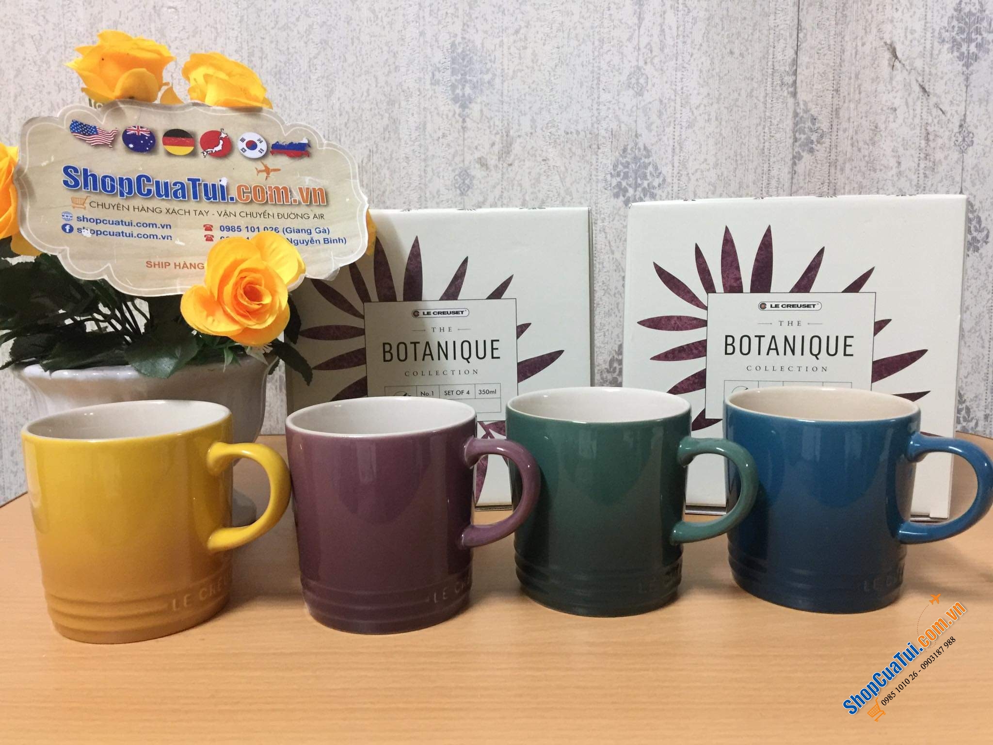 SET 4 CỐC LE CREUSET KÈM HỘP BOTANIQUE  350ml - MUA AUTH TẠI ĐỨC ĐỦ BILL