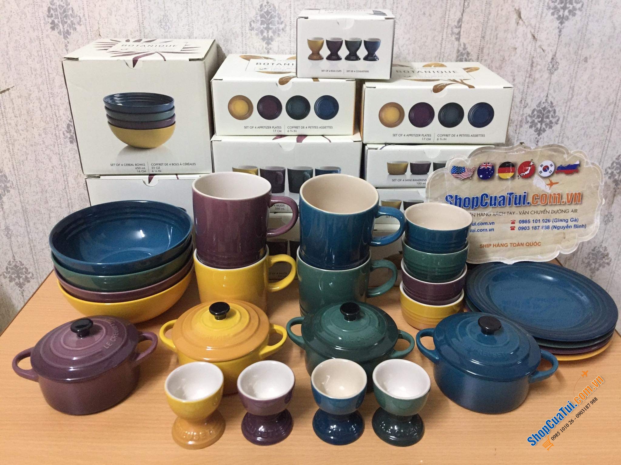 SET 4 CỐC LE CREUSET KÈM HỘP BOTANIQUE  350ml - MUA AUTH TẠI ĐỨC ĐỦ BILL