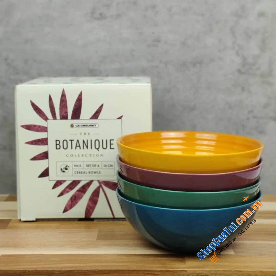 SET 4 BÁT LE CREUSET 16 CM KÈM HỘP BOTANIQUE - MUA AUTH TẠI ĐỨC ĐỦ BILL