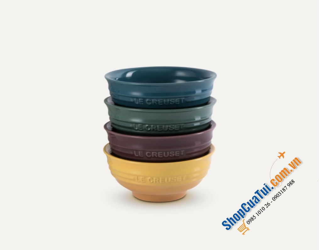 SET 4 BÁT LE CREUSET 10 CM KÈM HỘP BOTANIQUE - MUA AUTH TẠI ĐỨC ĐỦ BILL