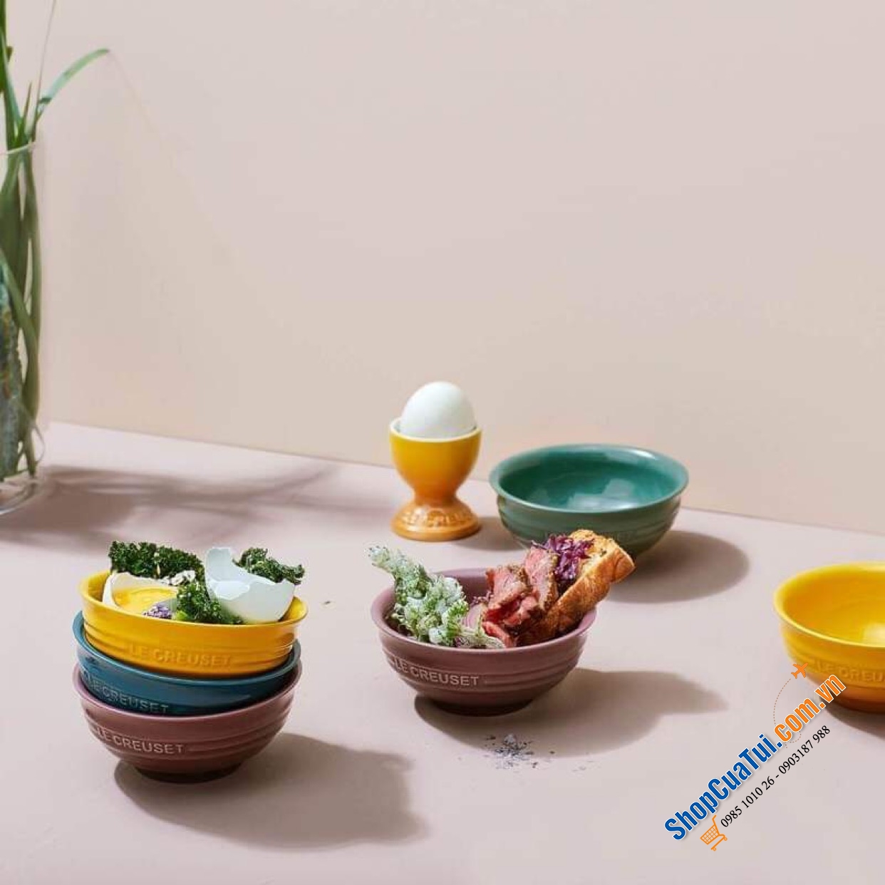 SET 4 BÁT LE CREUSET 10 CM KÈM HỘP BOTANIQUE - MUA AUTH TẠI ĐỨC ĐỦ BILL