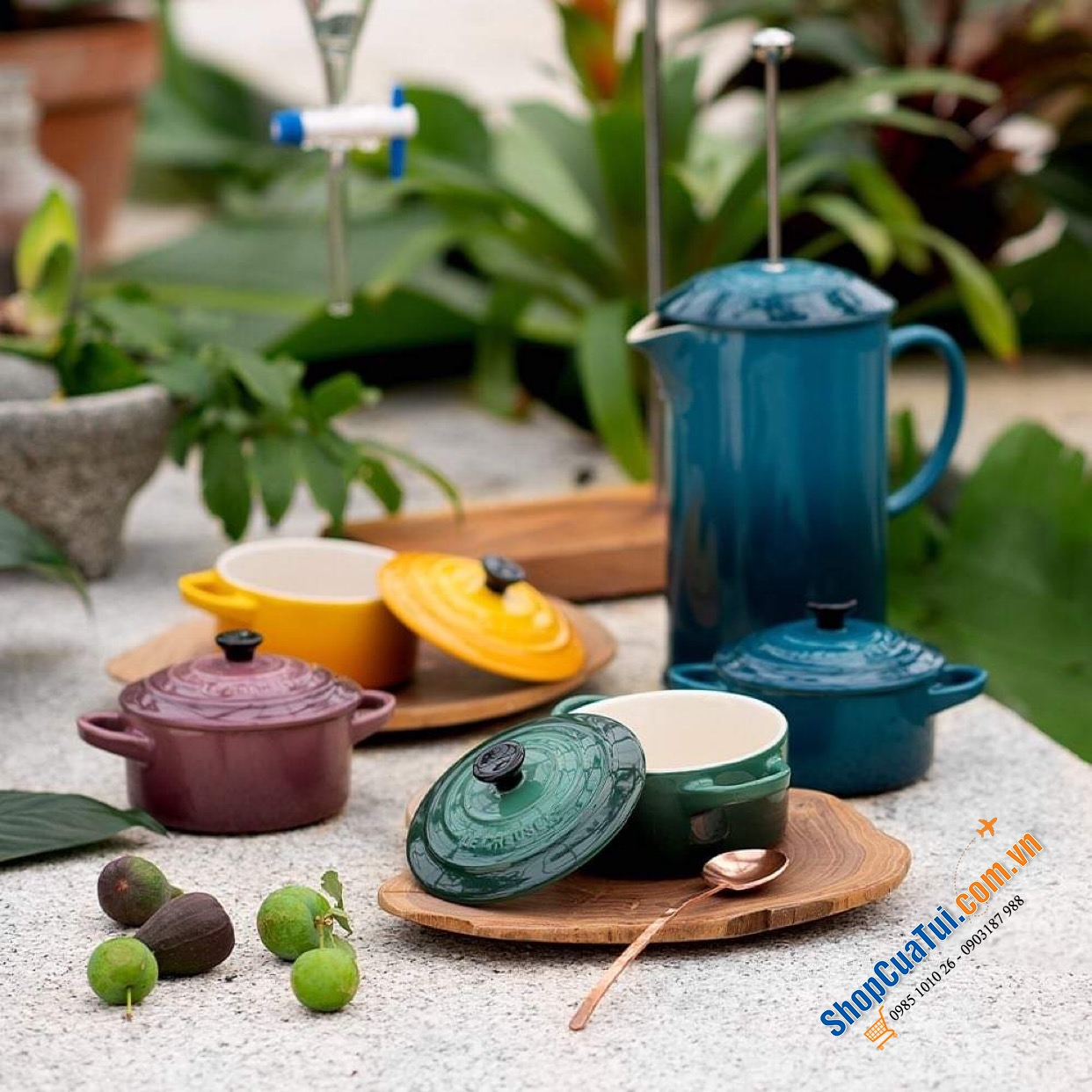 SET 4 NỒI LE CREUSET 10 CM KÈM HỘP BOTANIQUE - MUA AUTH TẠI ĐỨC ĐỦ BILL