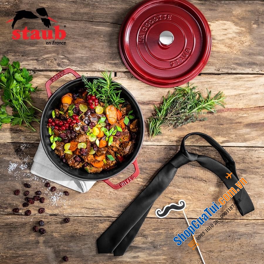 NỒI STAUB 22 CM MÀU ĐỎ TƯƠI CHERRY