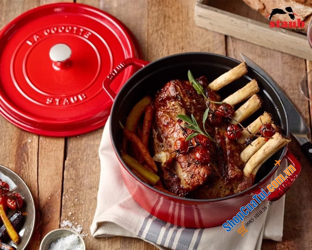 NỒI STAUB 22 CM MÀU ĐỎ TƯƠI CHERRY