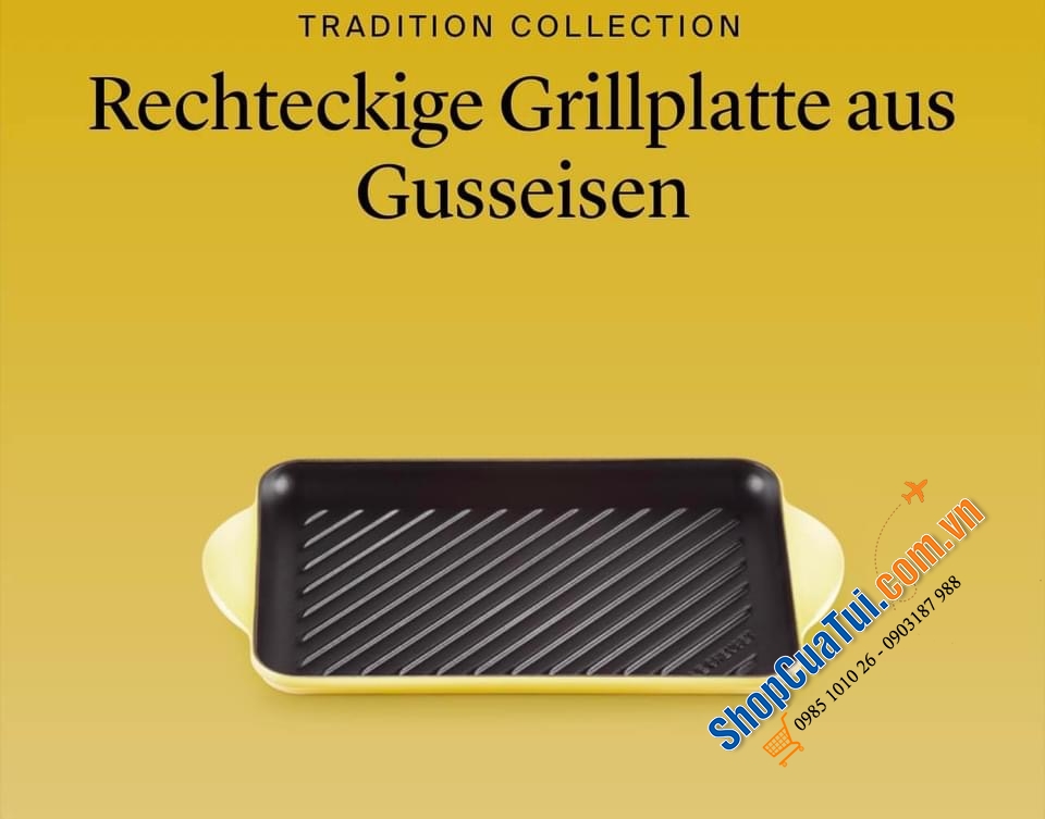 CHẢO - KHAY NƯỚNG LE CREUSET 32x22 cm MÀU VÀNG CHANH