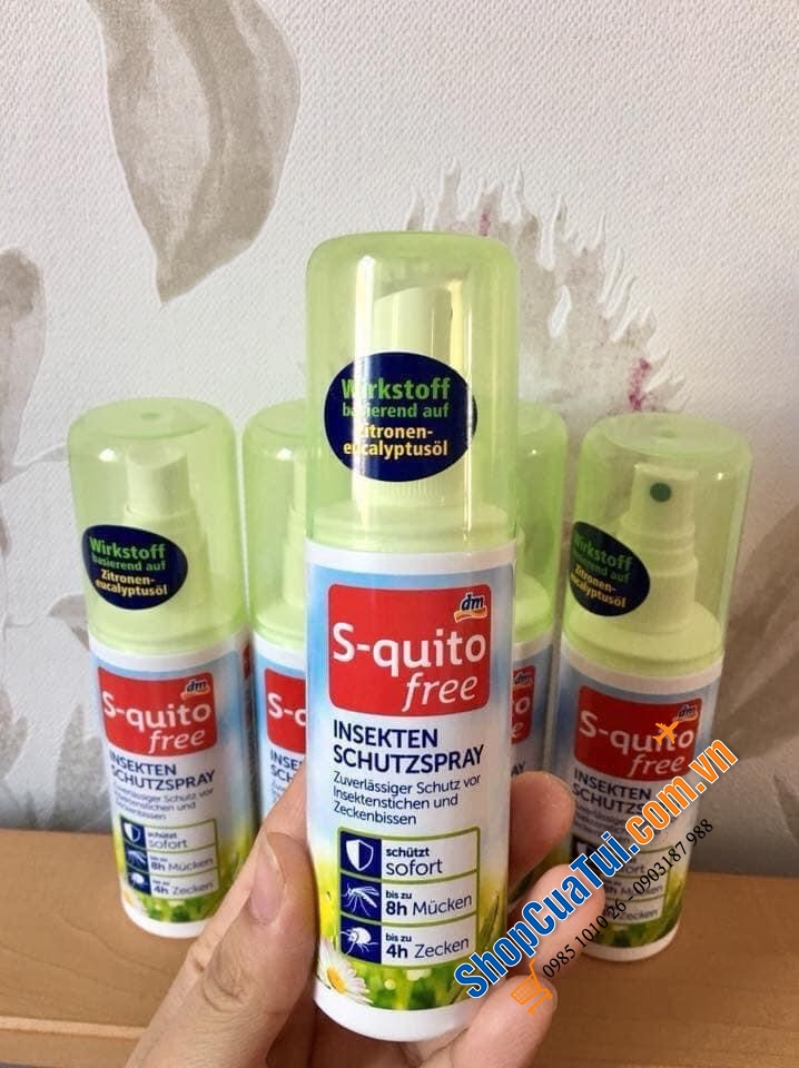 XỊT CHỐNG MUỖI VÀ CÔN TRÙNG S-QUITO FREE không gây hại cho da bé.