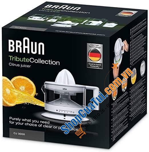 MÁY VẮT CAM BRAUN CJ3000 Tribute Collection màu trắng