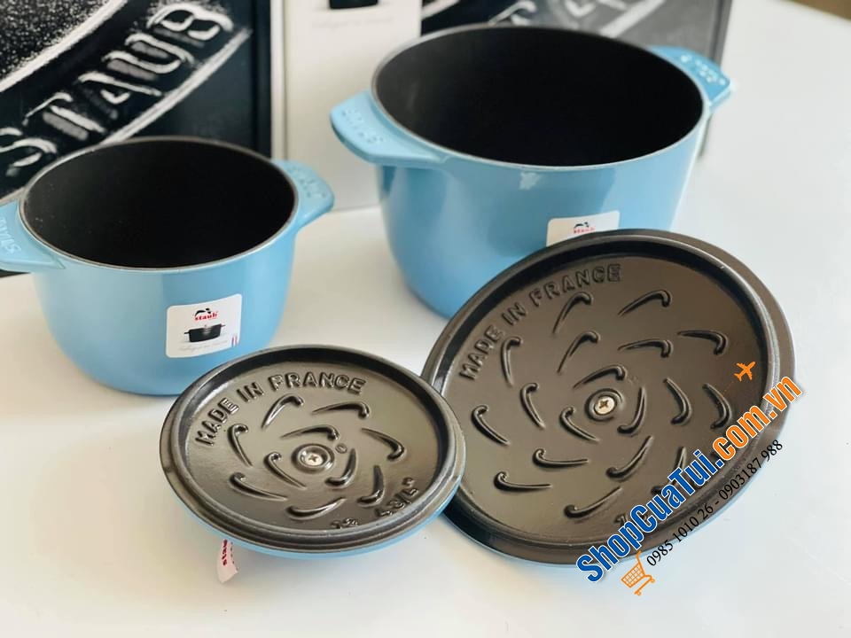 NỒI STAUB GOHAN XANH DA TRỜI 12 cm Ice blue
