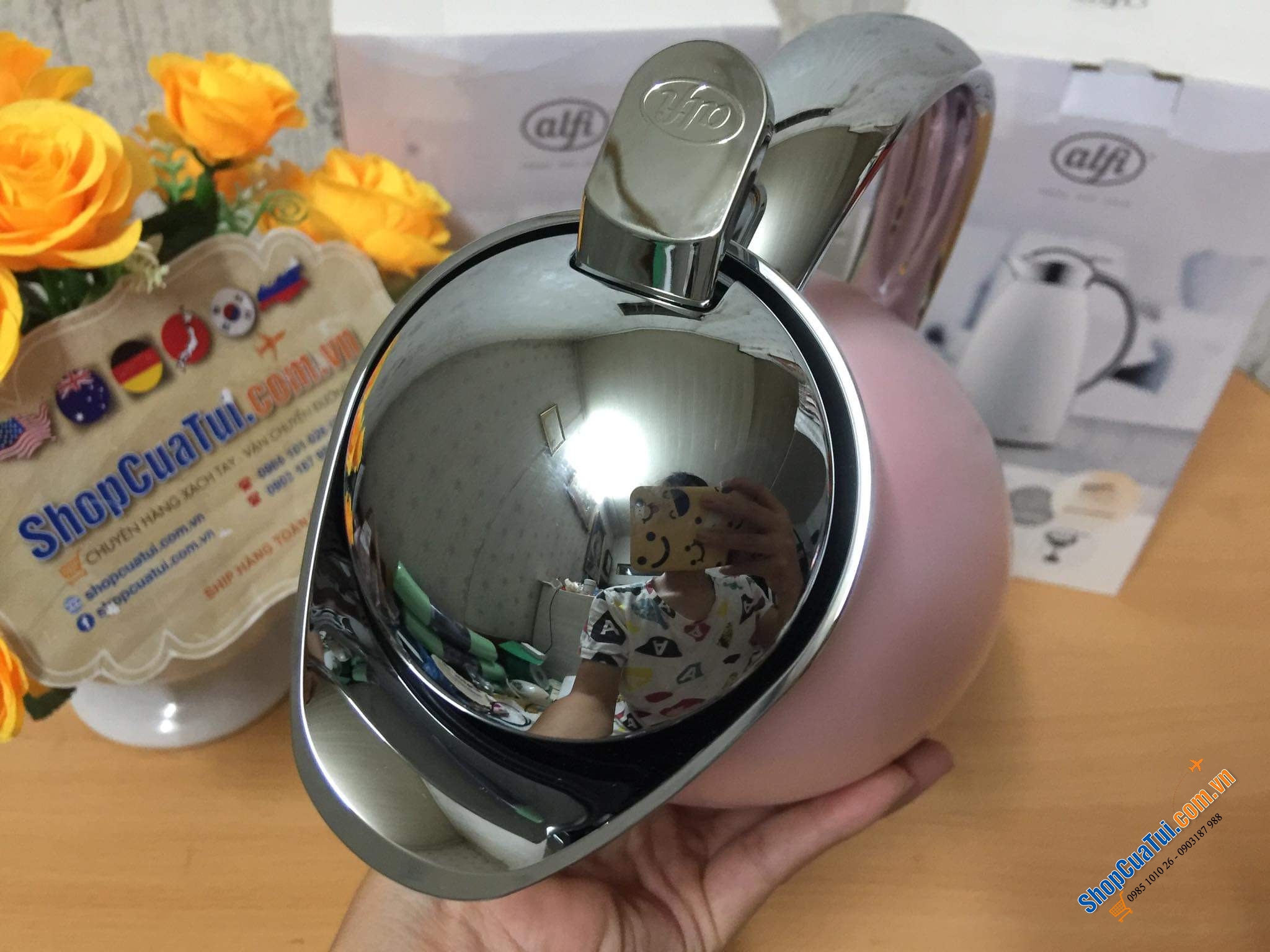 BÌNH GIỮ NHIỆT ALFI GUSTO 1L MÀU HỒNG PASTEL - Made in Germany