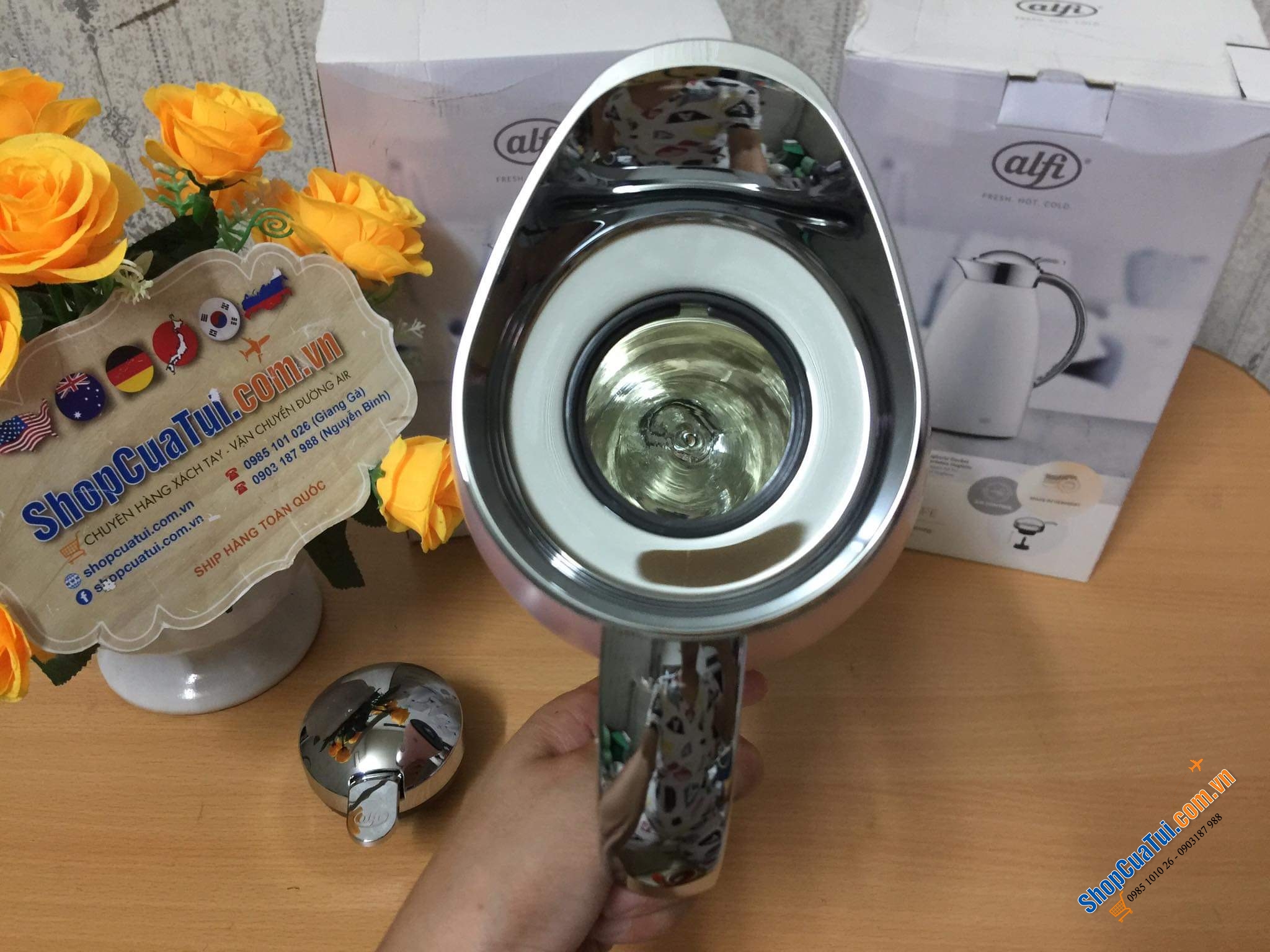 BÌNH GIỮ NHIỆT ALFI GUSTO 1L MÀU HỒNG PASTEL - Made in Germany