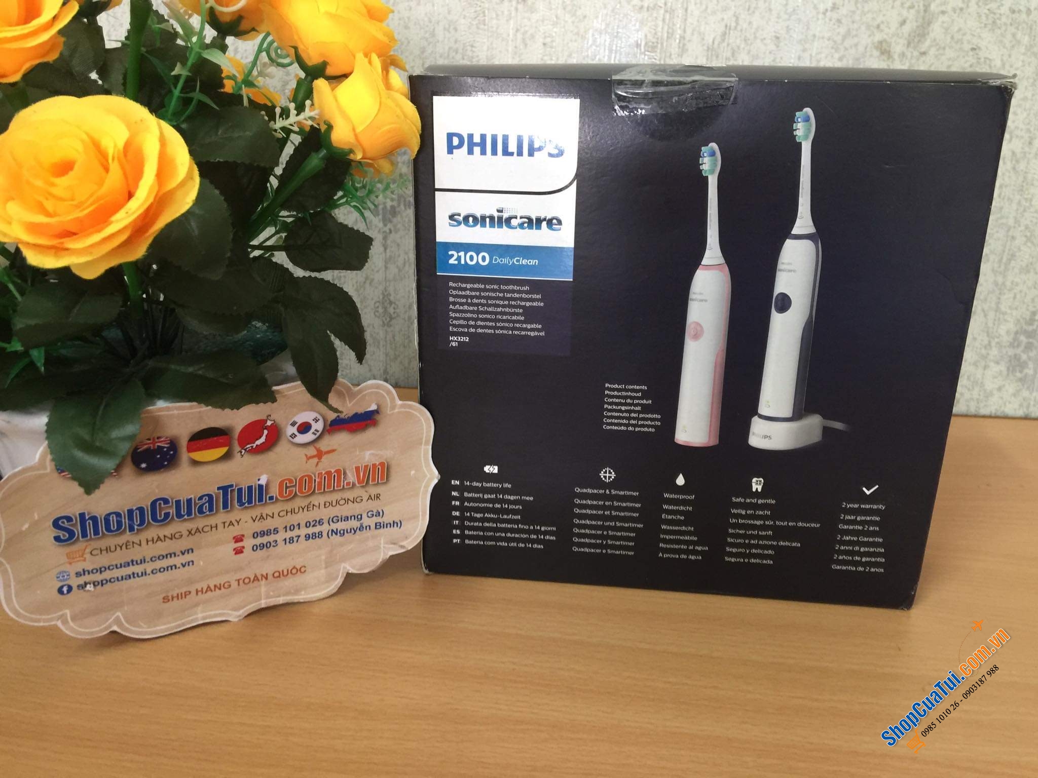 SET 2 BÀN CHẢI ĐIỆN PHILIPS SONICARE DAILYCLEAN 2100 ELECTRIC TOOTHBRUSH