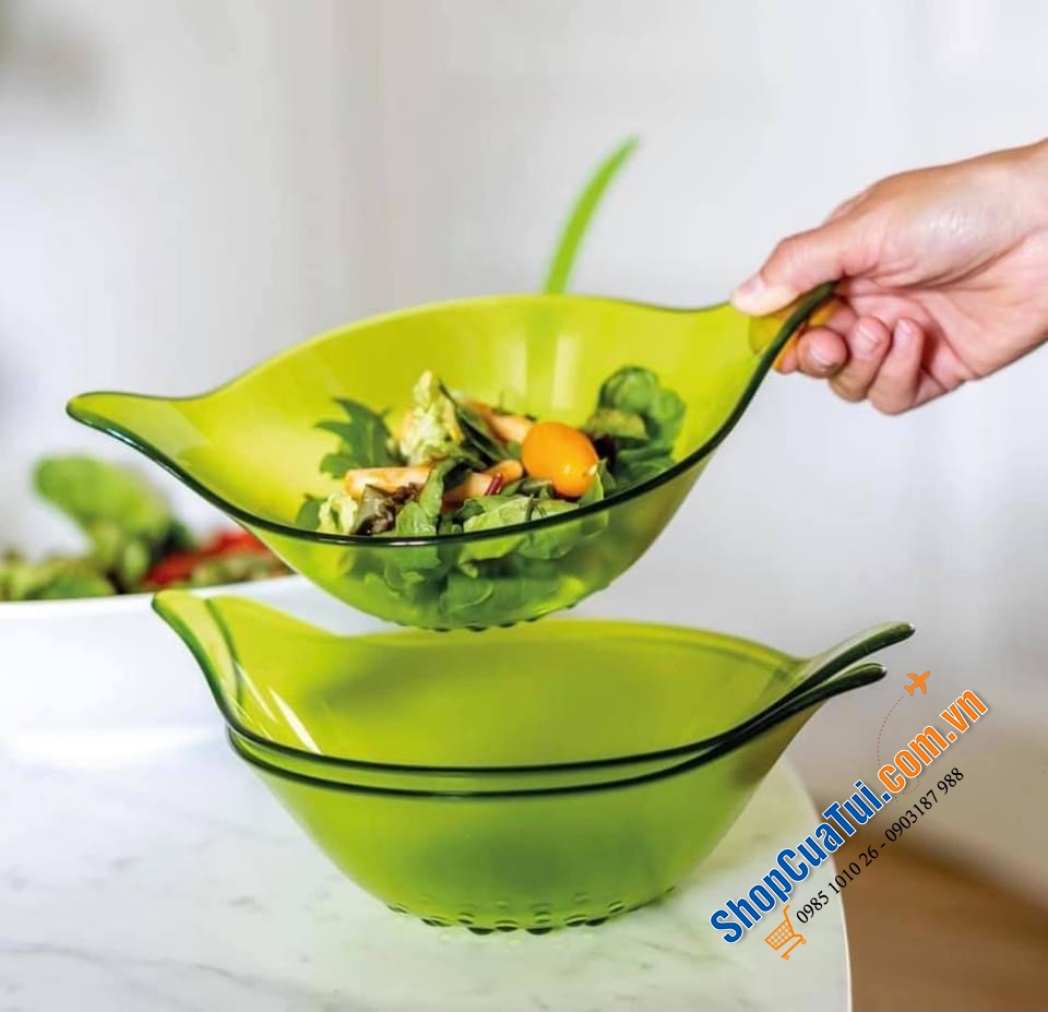 SET 6 BÁT ĐỰNG SALAD KOZIOL - Hình chiếc lá xanh mát - MADE IN GERMANY