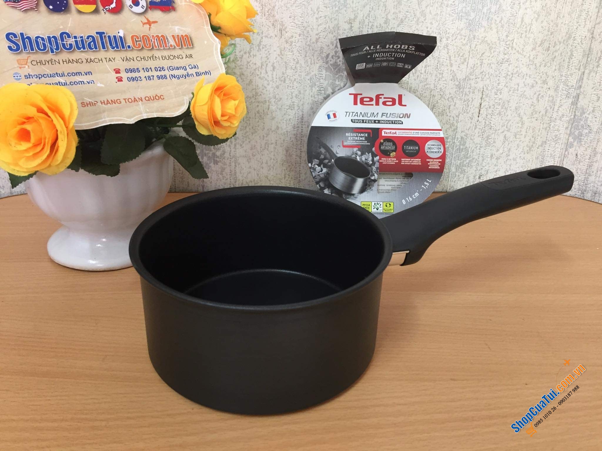 QUÁNH CHỐNG DÍNH CAO CẤP TEFAL TITANIUM FUSION - SIZE 16CM