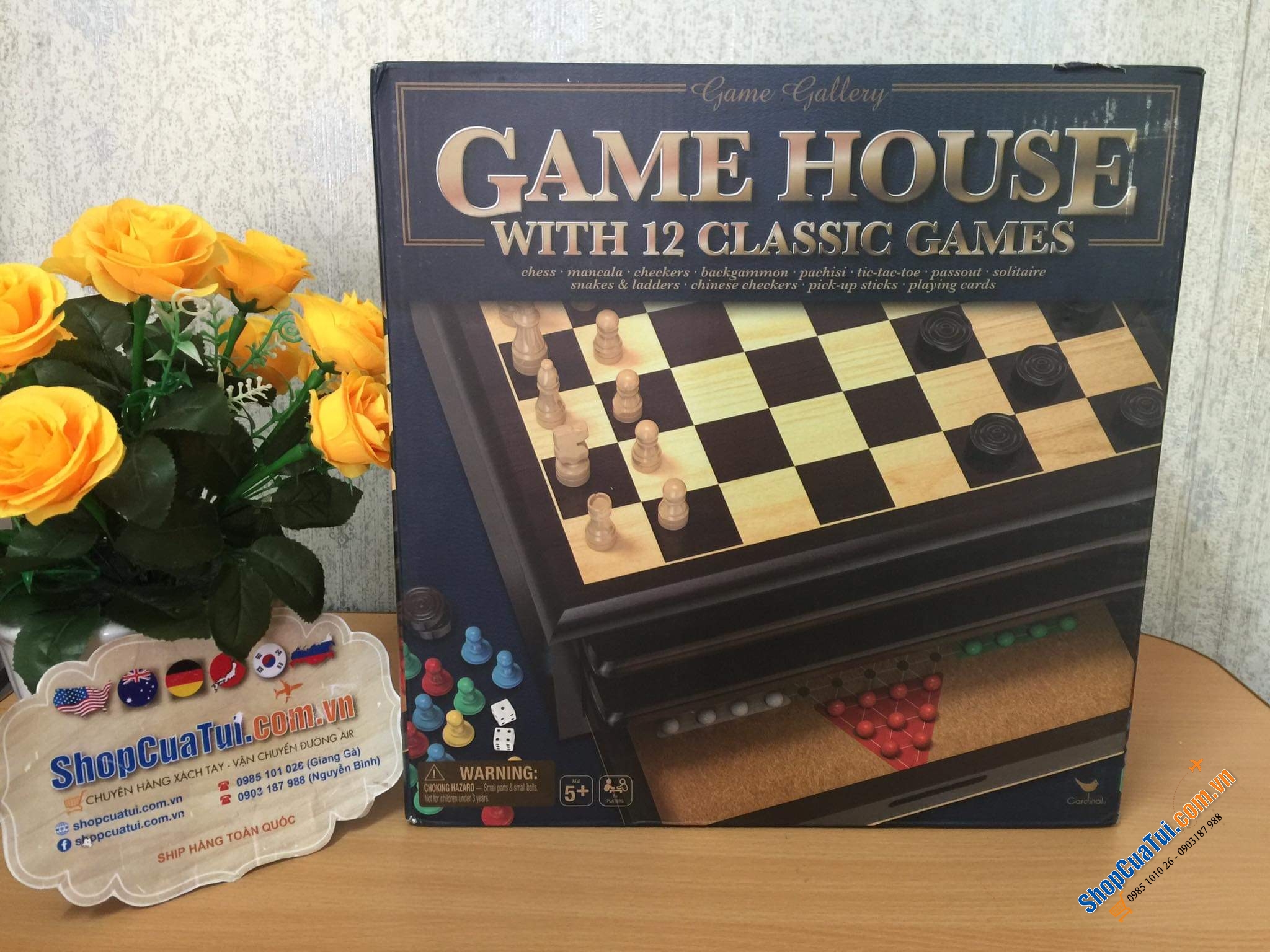 Bộ trò chơi tích hợp Game house 12in1 - Bộ cờ GAME HOUSE  12 trò chơi