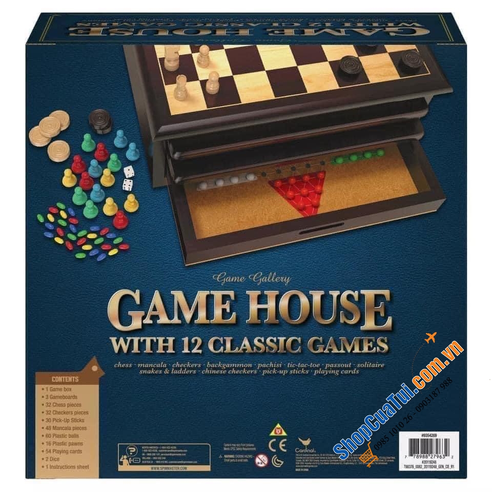 Bộ trò chơi tích hợp Game house 12in1 - Bộ cờ GAME HOUSE  12 trò chơi