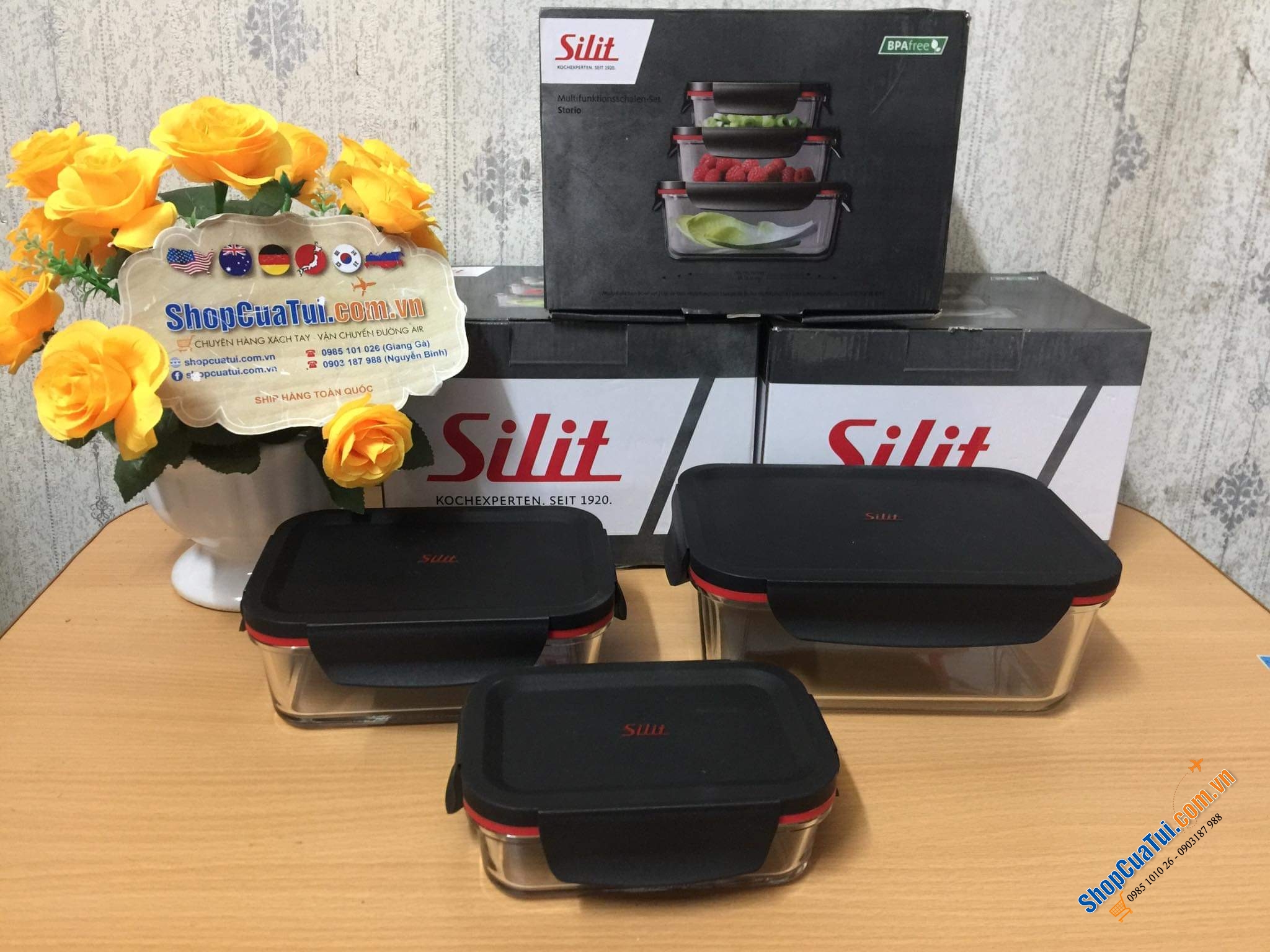 SET 3 HỘP ĐỰNG THỨC ĂN SILIT STORIO.