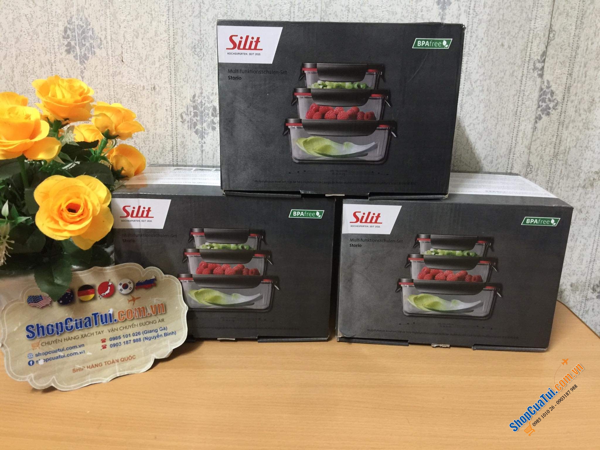 SET 3 HỘP ĐỰNG THỨC ĂN SILIT STORIO.