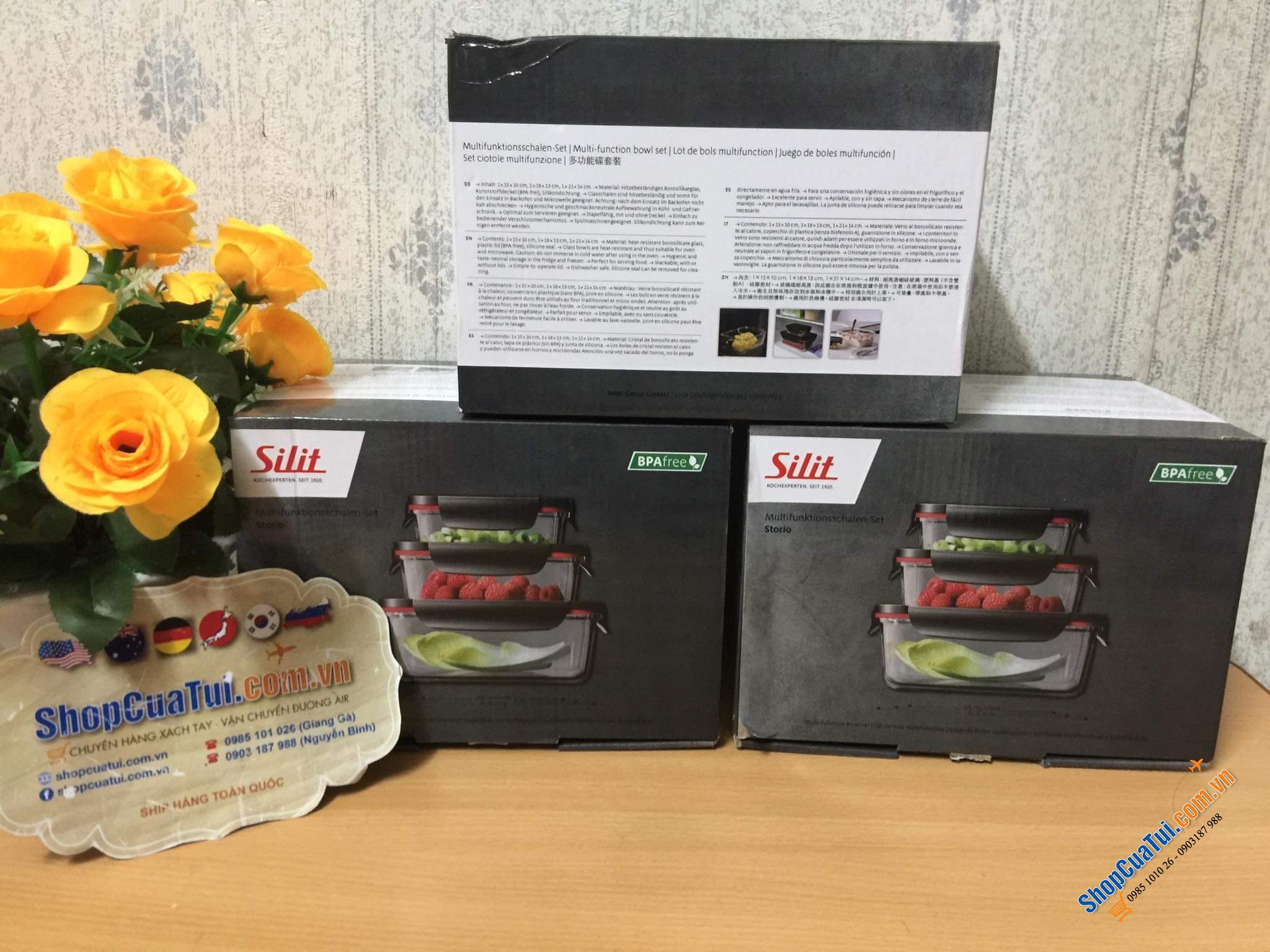 SET 3 HỘP ĐỰNG THỨC ĂN SILIT STORIO.