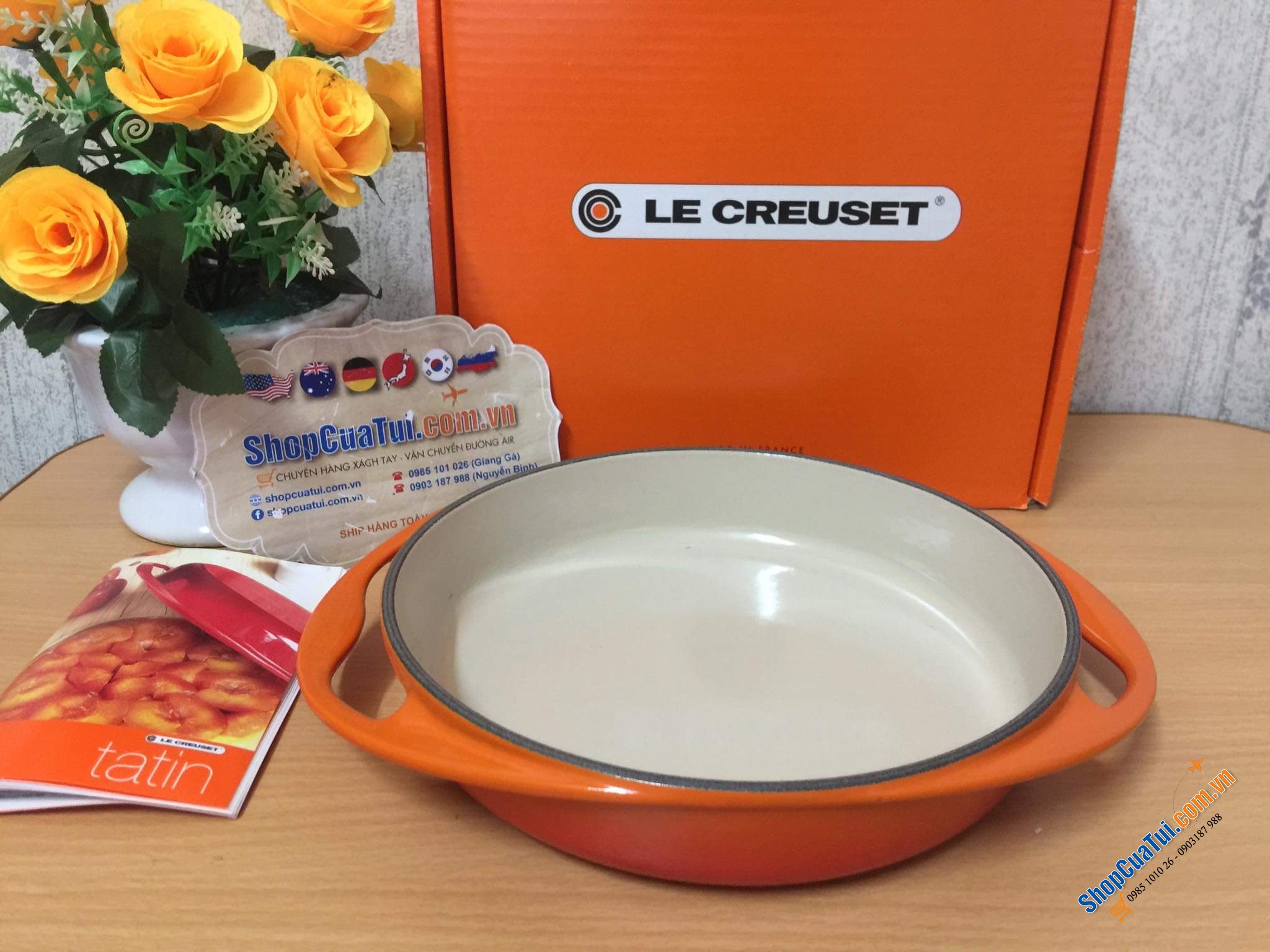 CHẢO RÁN - KHUÔN BÁNH - KHUÔN NƯỚNG LE CREUSET TATIN 25 CM - MÀU CAM.