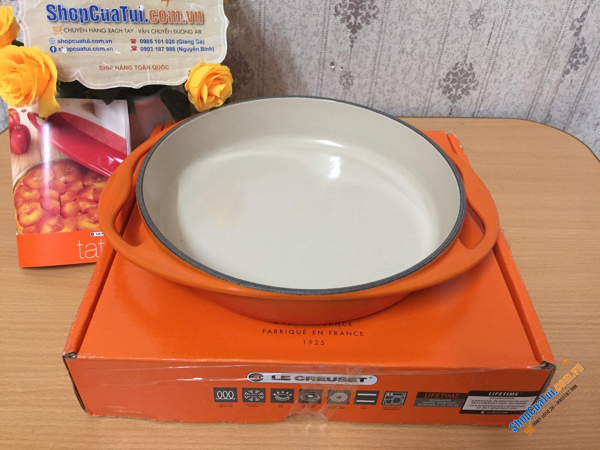 CHẢO RÁN - KHUÔN BÁNH - KHUÔN NƯỚNG LE CREUSET TATIN 25 CM - MÀU CAM.