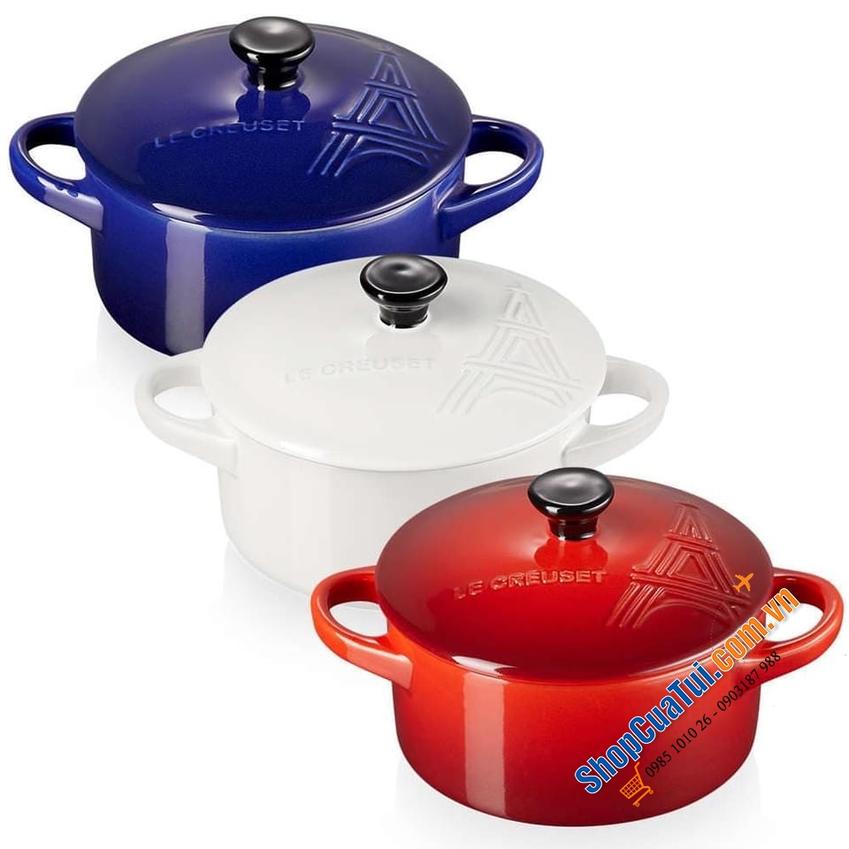 SET 3 NỒI GỐM LE CREUSET HÌNH THÁP EIFFEL.