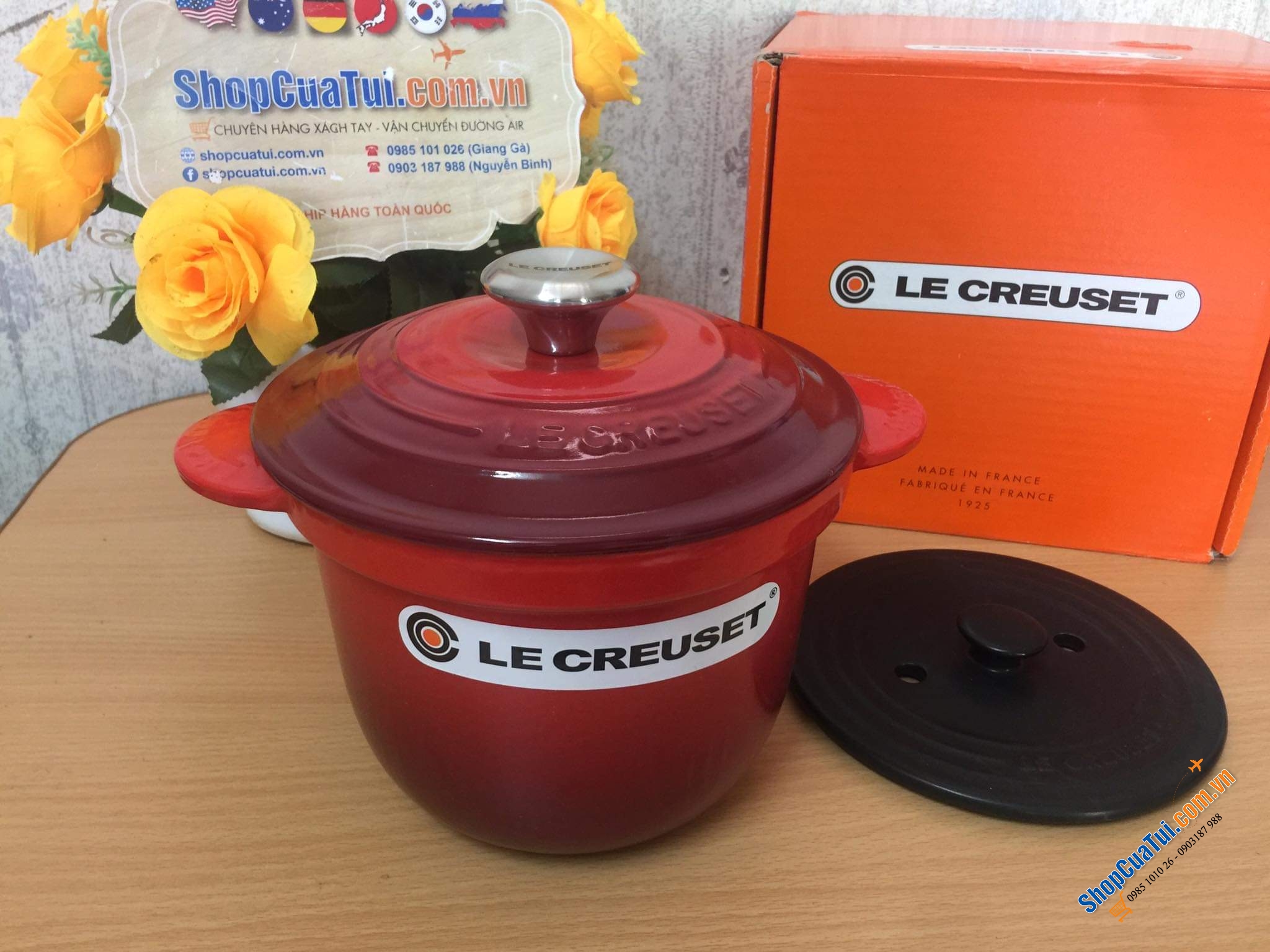 NỒI Le Creuset 18 cm Every màu ĐỎ 2 VUNG  - 2 lit