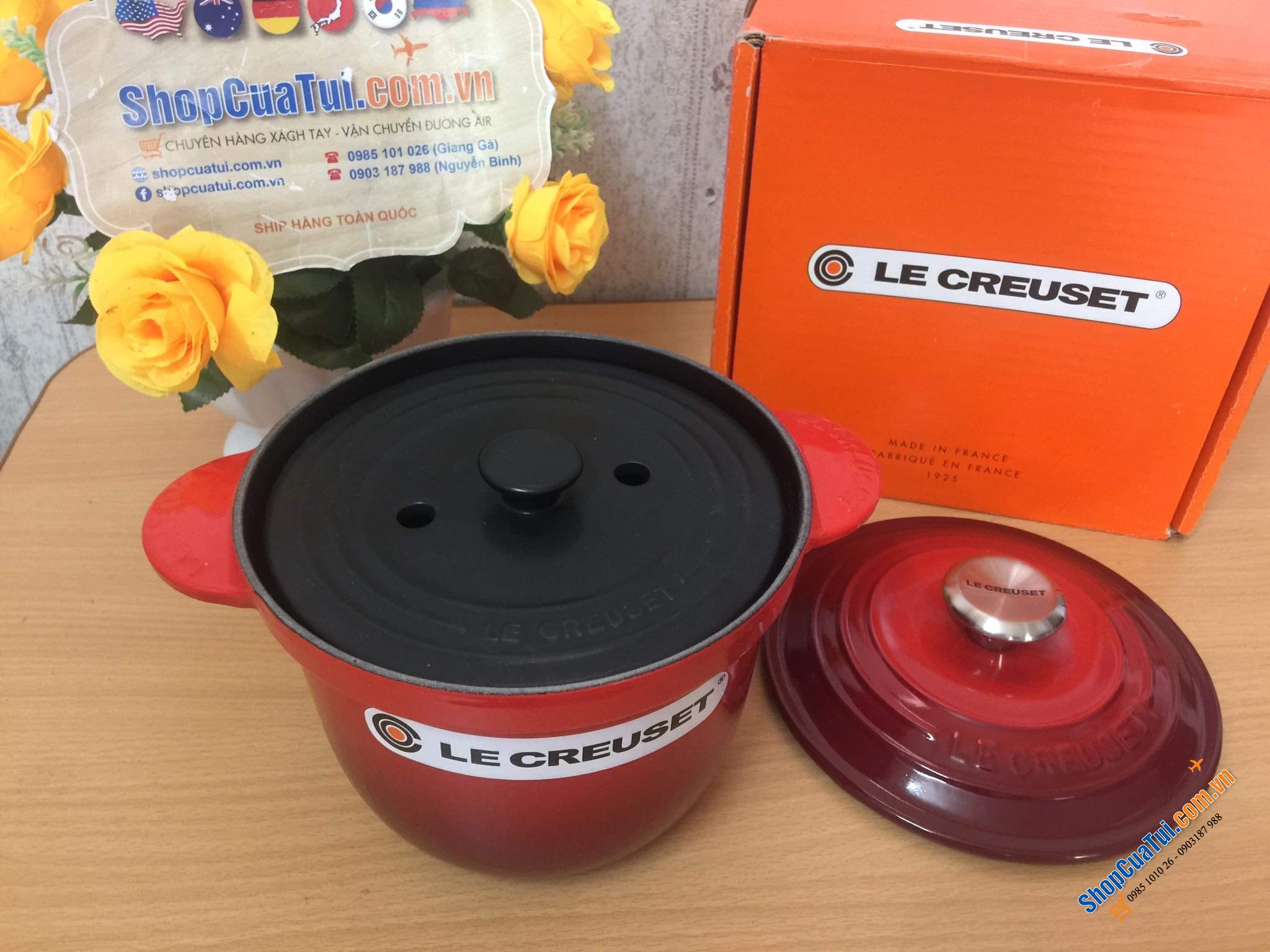 NỒI Le Creuset 18 cm Every màu ĐỎ 2 VUNG  - 2 lit