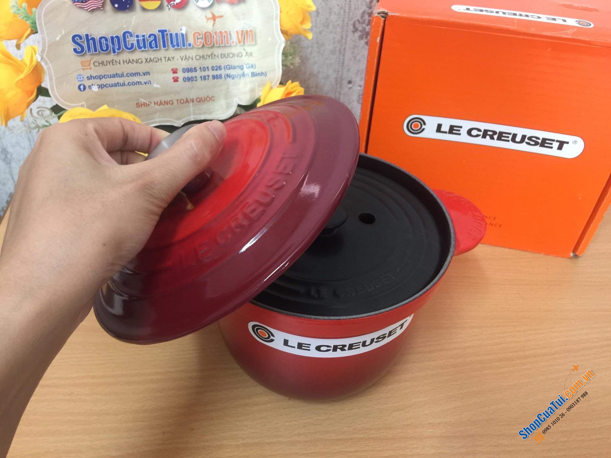 NỒI Le Creuset 18 cm Every màu ĐỎ 2 VUNG  - 2 lit