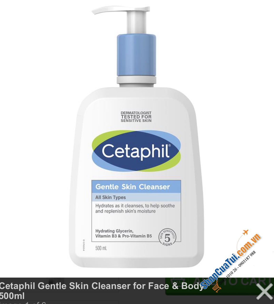 Sữa Tắm, rửa mặt Cetaphil Gentle Skin Cleanser for Face & Body 500ml - Made in Canada