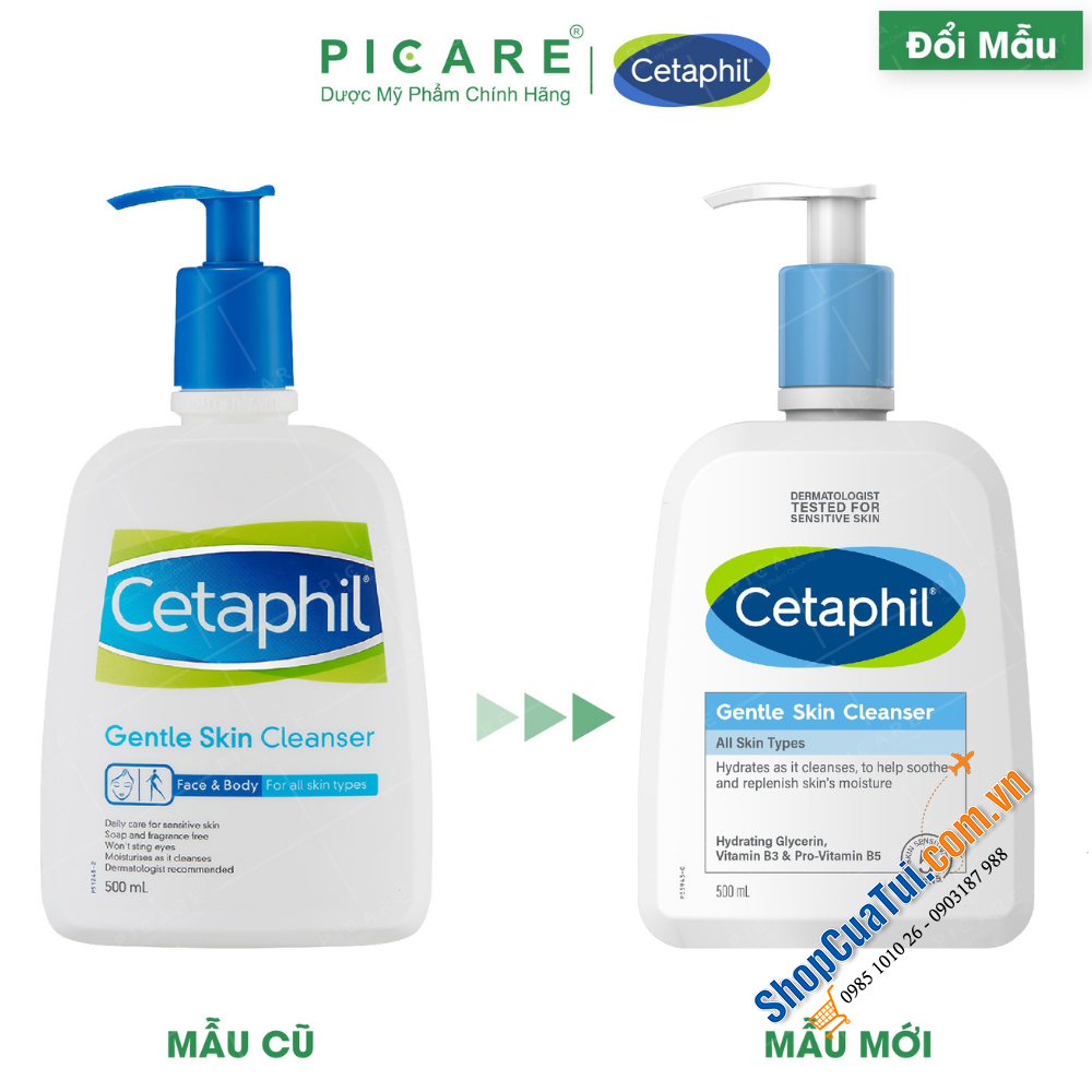 Sữa Tắm, rửa mặt Cetaphil Gentle Skin Cleanser for Face & Body 500ml - Made in Canada