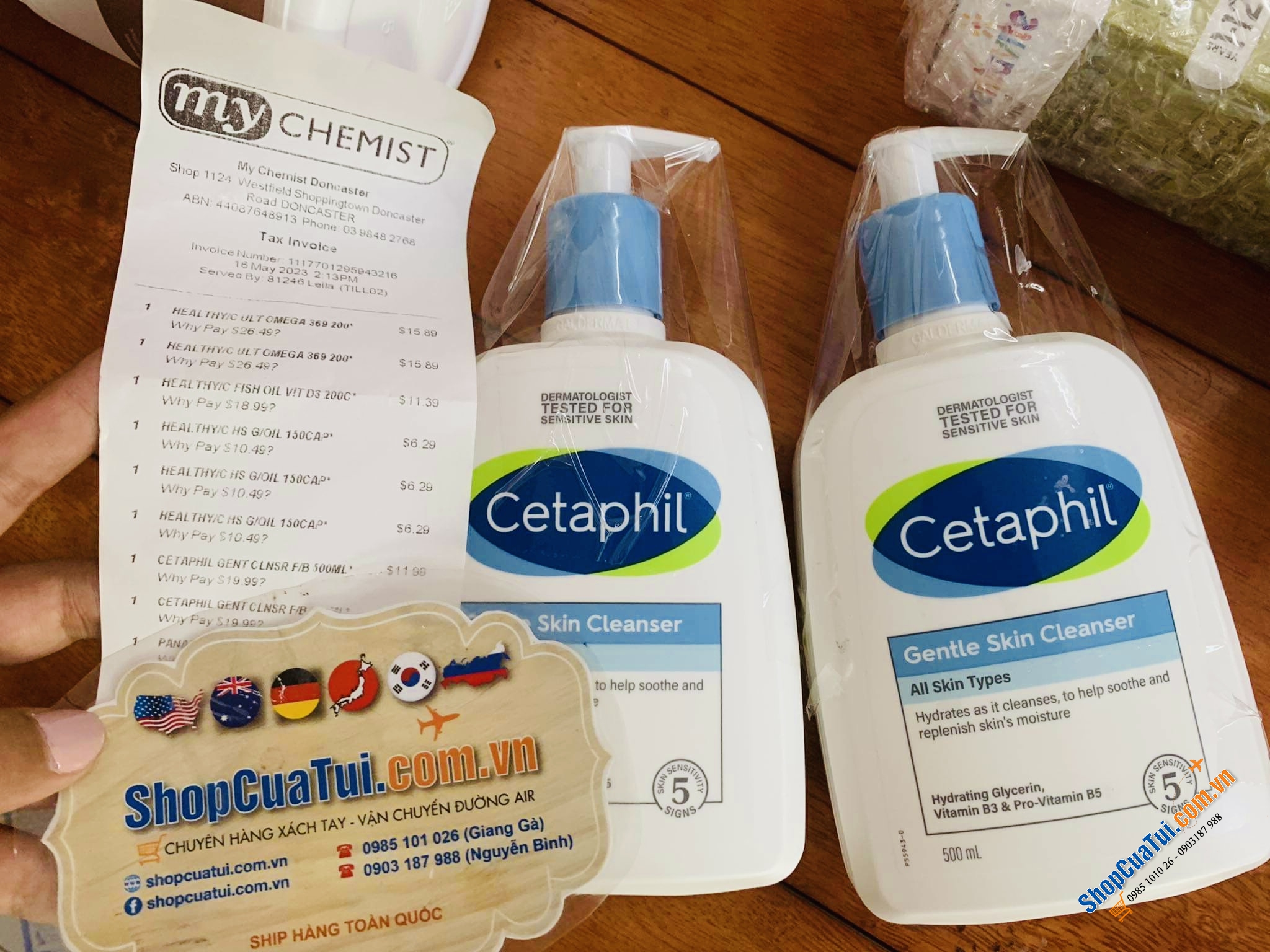 Sữa Tắm, rửa mặt Cetaphil Gentle Skin Cleanser for Face & Body 500ml - Made in Canada