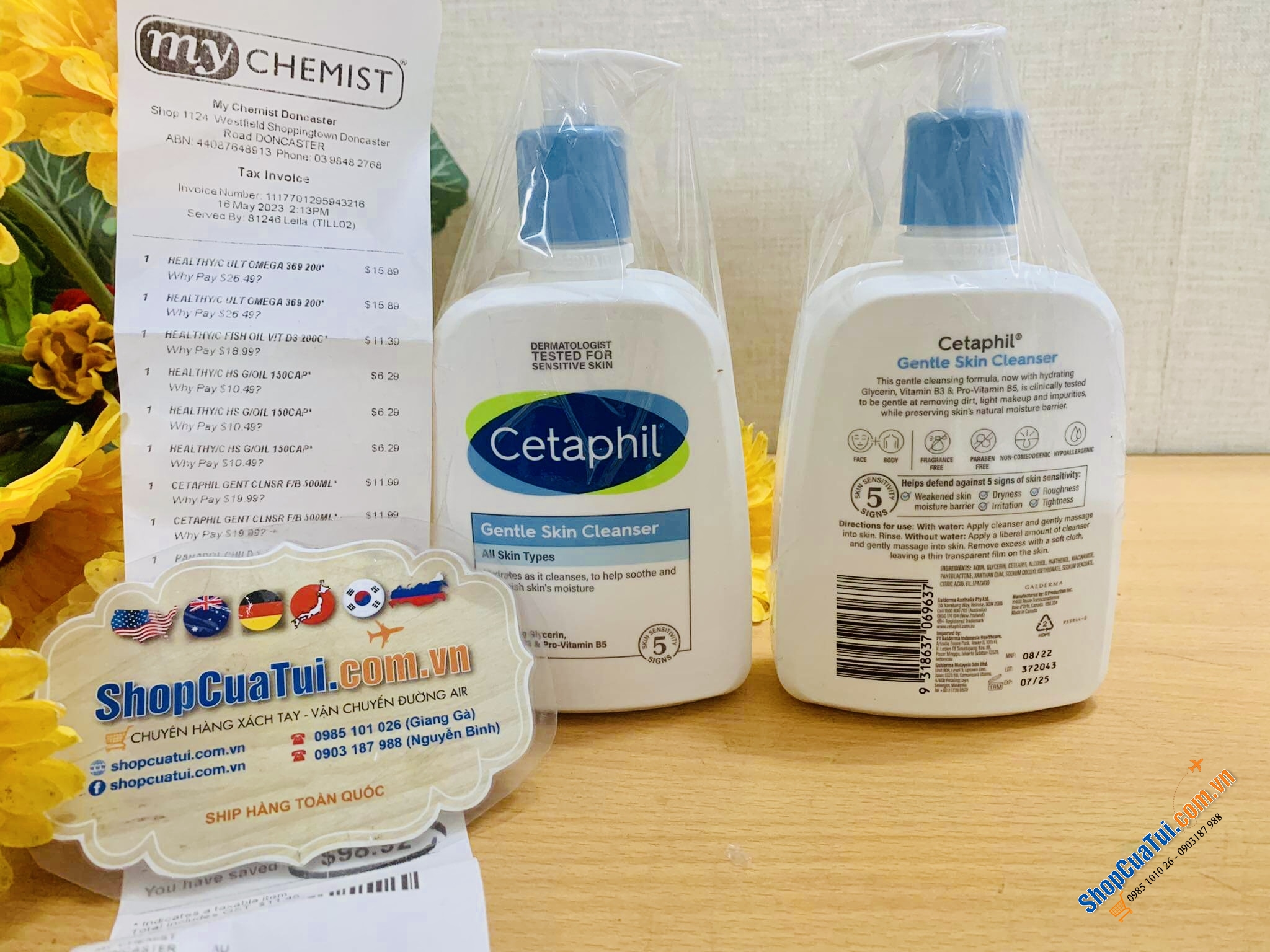 Sữa Tắm, rửa mặt Cetaphil Gentle Skin Cleanser for Face & Body 500ml - Made in Canada
