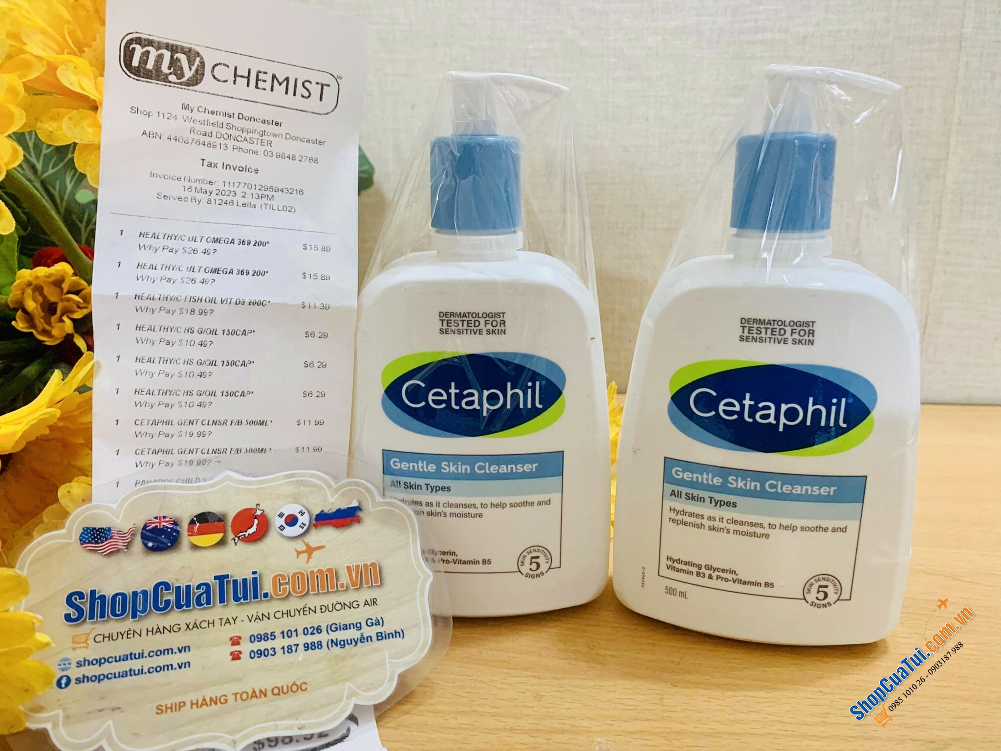 Sữa Tắm, rửa mặt Cetaphil Gentle Skin Cleanser for Face & Body 500ml - Made in Canada