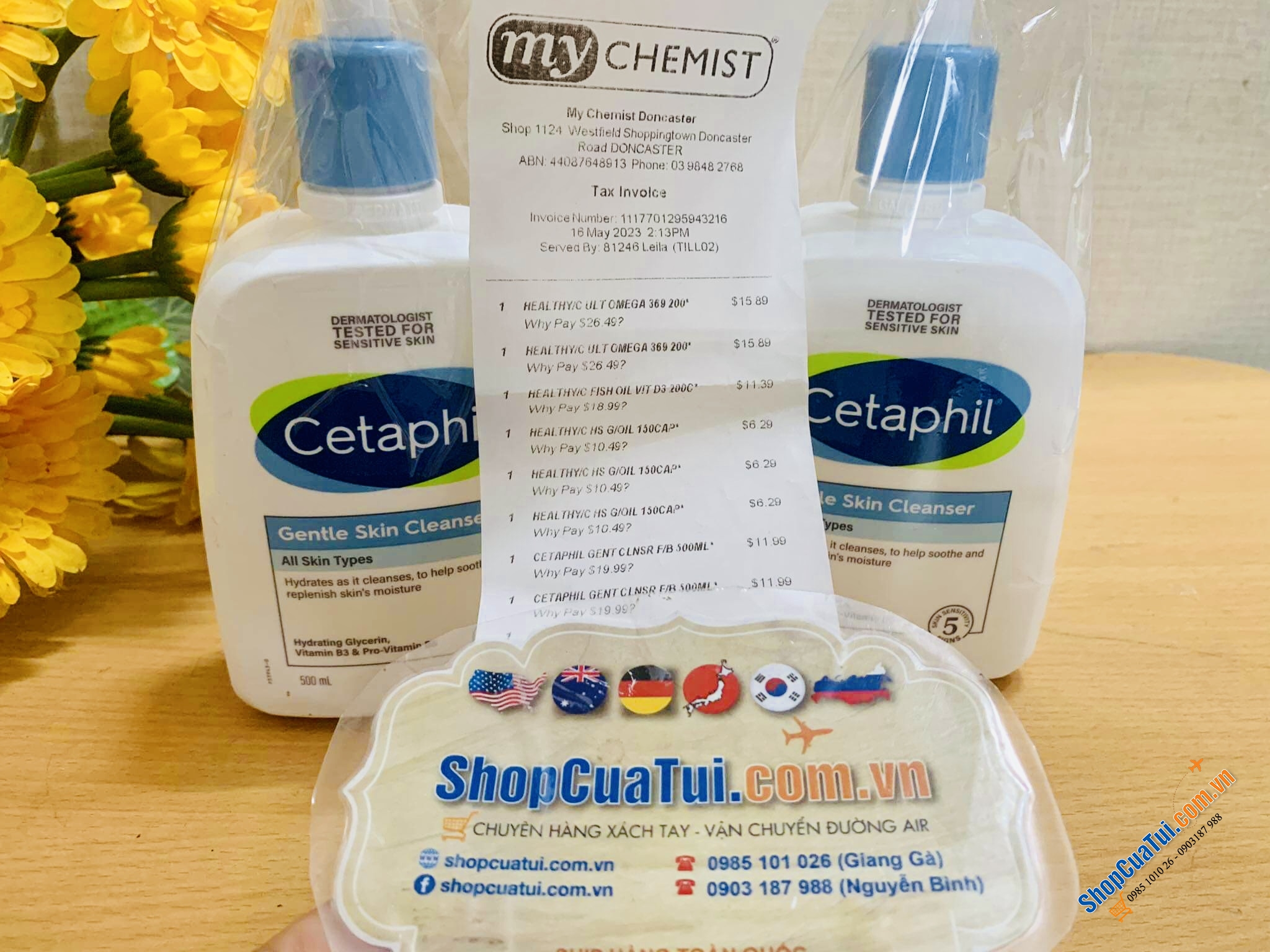 Sữa Tắm, rửa mặt Cetaphil Gentle Skin Cleanser for Face & Body 500ml - Made in Canada