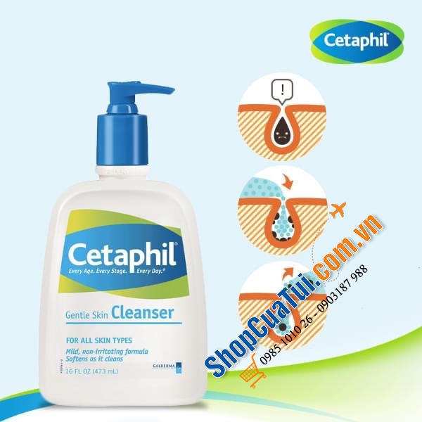 Sữa Tắm, rửa mặt Cetaphil Gentle Skin Cleanser for Face & Body 250ml - Made in Canada