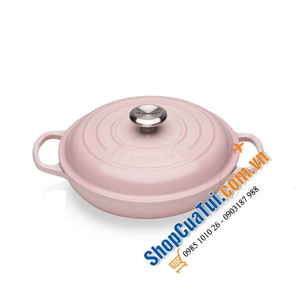 NỒI CHẢO LE CREUSET Gourmet Profitopf Evo 26cm -  2,2 lit màu hồng Shell Pink siêu dễ thương