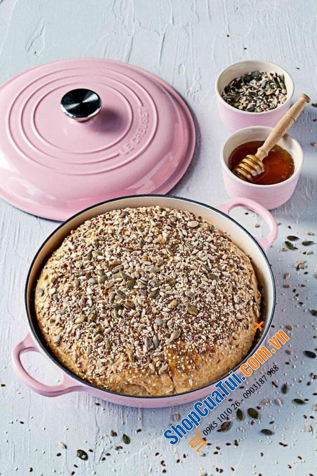 NỒI CHẢO LE CREUSET Gourmet Profitopf Evo 26cm -  2,2 lit màu hồng Shell Pink siêu dễ thương