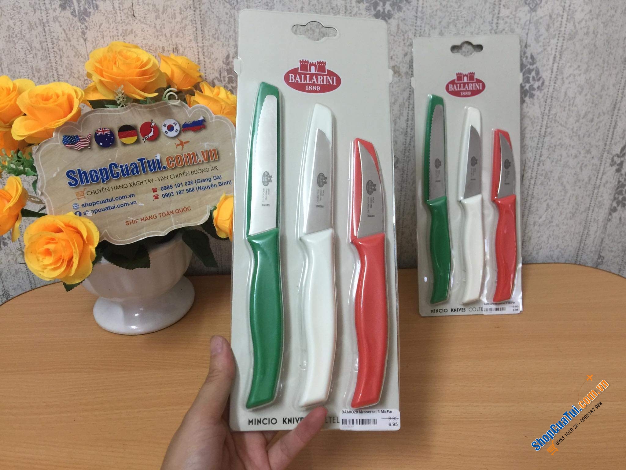SET 3 DAO CẮT TỈA GỌT RAU CỦ BALLARINI ITALY - thuộc hãng Zwilling Germany