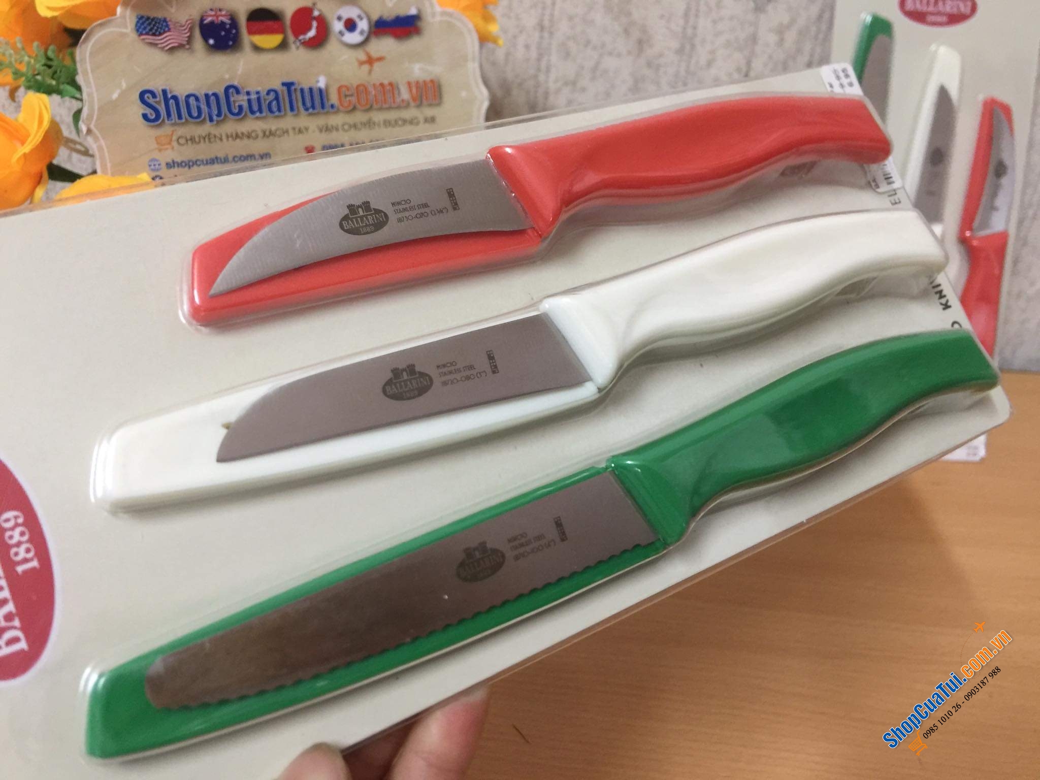 SET 3 DAO CẮT TỈA GỌT RAU CỦ BALLARINI ITALY - thuộc hãng Zwilling Germany