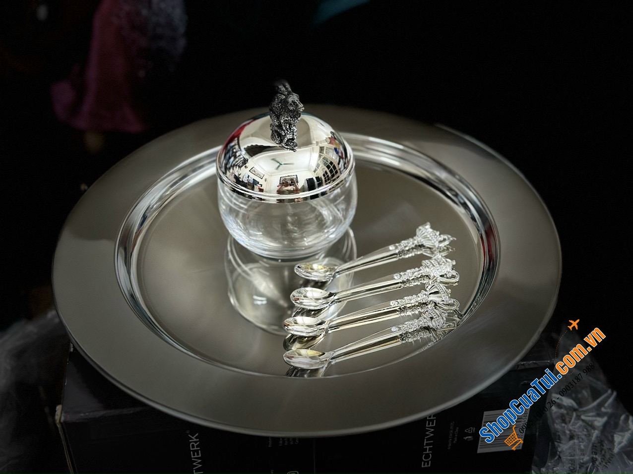 SET 4 THÌA CÀ PHÊ HOÀNG GIA MẠ BẠC EDZARD GERMANY