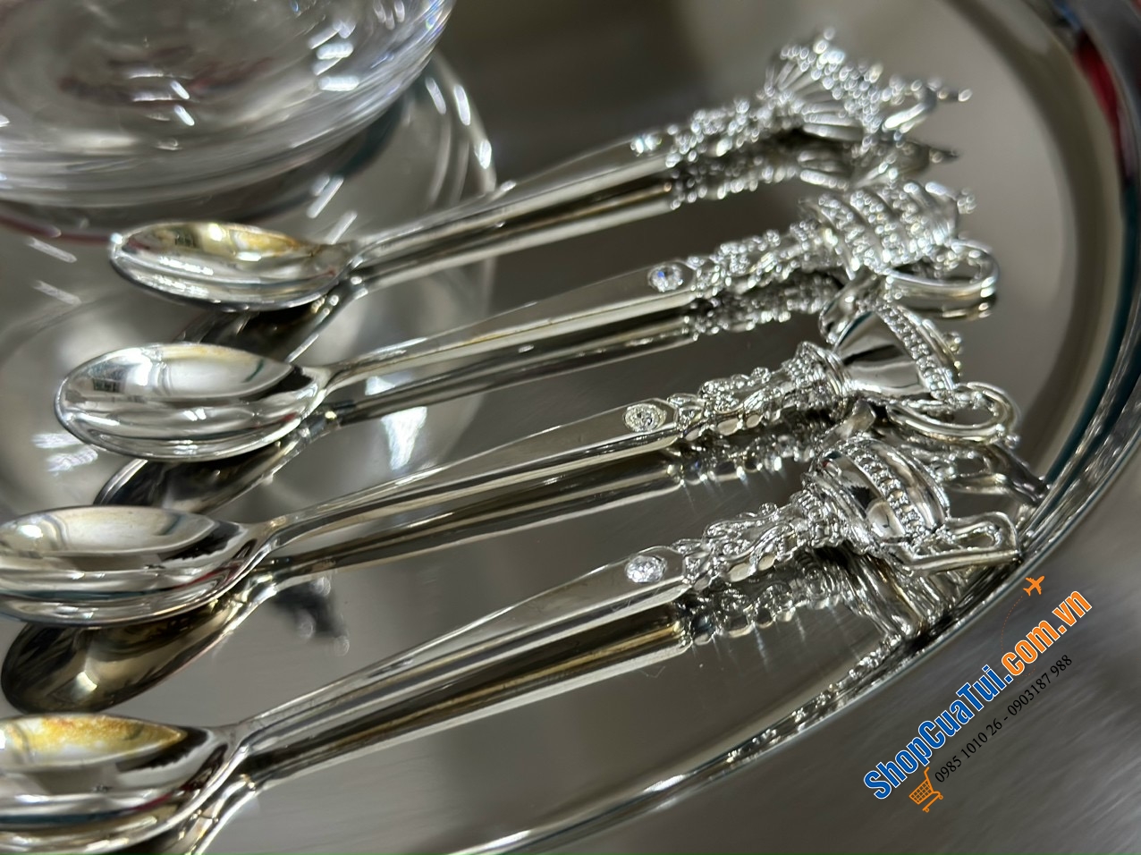 SET 4 THÌA CÀ PHÊ HOÀNG GIA MẠ BẠC EDZARD GERMANY