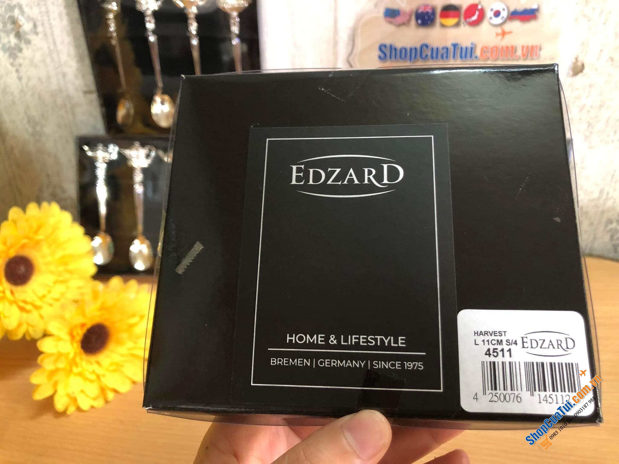 SET 4 THÌA CÀ PHÊ HOÀNG GIA MẠ BẠC EDZARD GERMANY