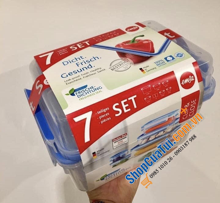 SET 7 HỘP ĐỰNG THỰC PHẨM EMSA  - MADE IN GERMANY